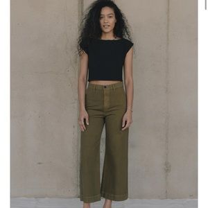 OZMA - CROP TEE, DEADSTOCK COTTON & RAYON GAUZE